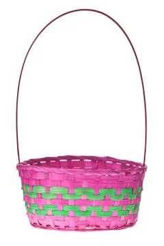 Easter basket isolated Stock Photos