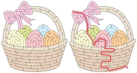 Easter basket maze Stock Illustration