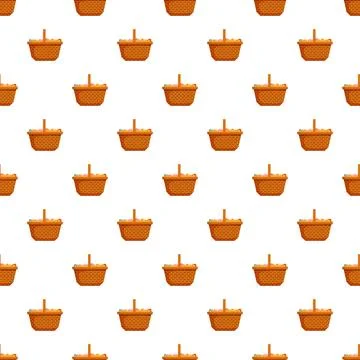 Easter basket pattern filling white background Stock Illustration