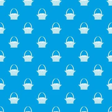 Easter basket pattern seamless blue Stock Illustration