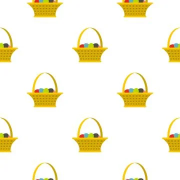 Easter basket pattern seamless Stock Illustration