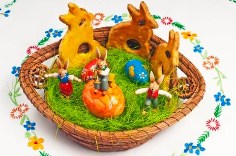 Easter basket Stock Photos
