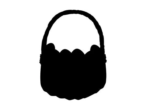 Easter basket silhouette vector art Stock Illustration