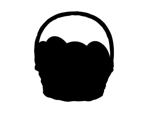 Easter basket silhouette vector art Stock Illustration