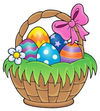 Easter basket theme image - eps10 vector illustration. Stock Illustration