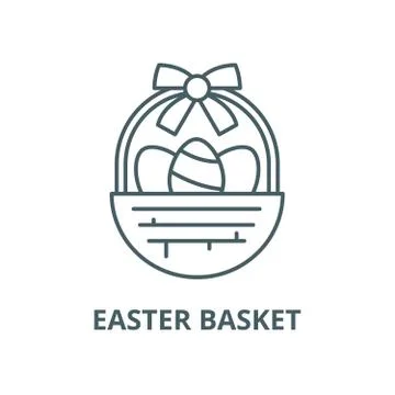 Easter basket vector line icon, linear concept, outline sign, symbol Illustrazione stock