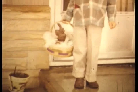 Easter Baskets Boys Stock Footage 24701844