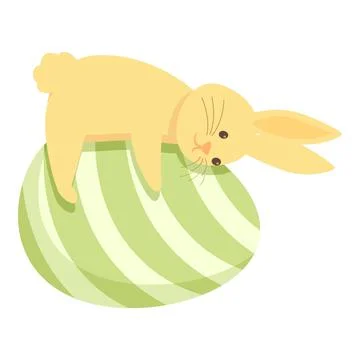 Easter big egg icon cartoon vector. Cute bunny イラスト素材