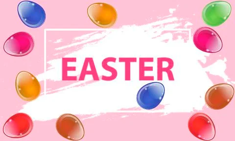 Easter billboard with Easter eggs Stock Illustration