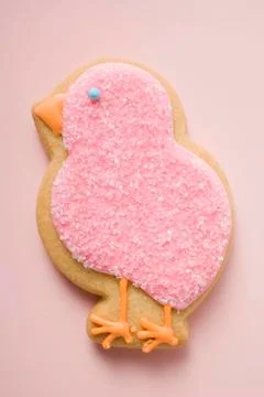 Easter biscuit (pink chick) Stock Photos
