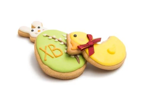 Easter biscuits isolated Stock Photos