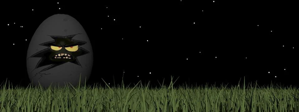 Easter black egg - 3D render Stock Illustration