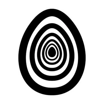 Easter black painted egg sign or logo Stock Illustration