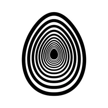 Easter black painted egg sign or logo Stock Illustration