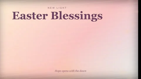 Easter blessings text animation on elegant pastel pink background Stock Footage 335801037
