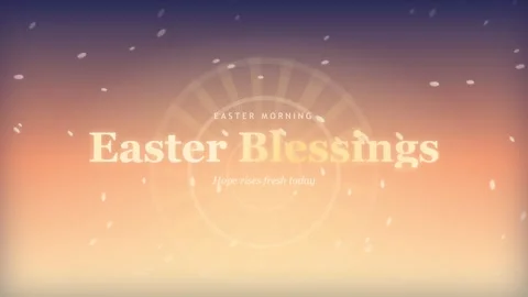 Easter Blessings text greeting on sunrise gradient background Stock Footage 335945044