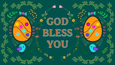 Easter blessings on traditional Design background Stock Illustration