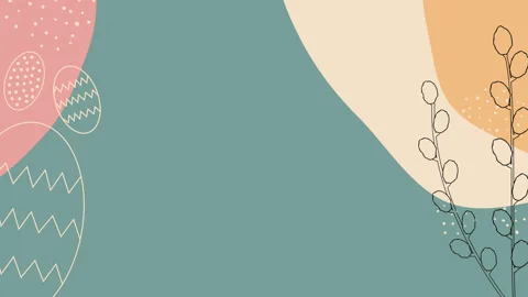 Easter boho background animation loop with spring willow branch catkin and .. Stock Footage 268902812