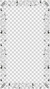 Easter border is showing flat eggs, rabbits and flowers on transparent イラスト素材