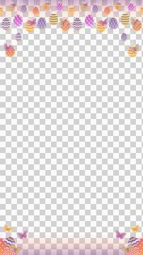 Easter border is showing hanging eggs and butterflies in flat vector clear 스톡 일러스트