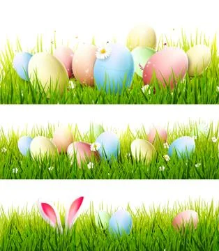 Easter borders 库存插图