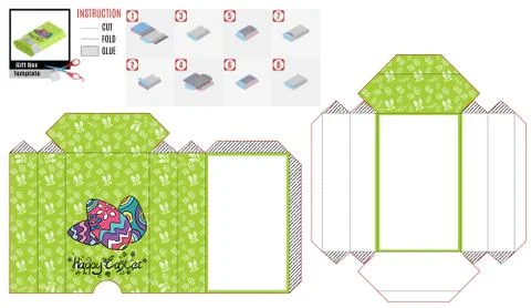 Easter box for Easter pattern eggs 스톡 일러스트