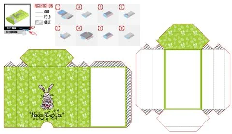 Easter box for Easter pattern happy bunny Stock Illustration