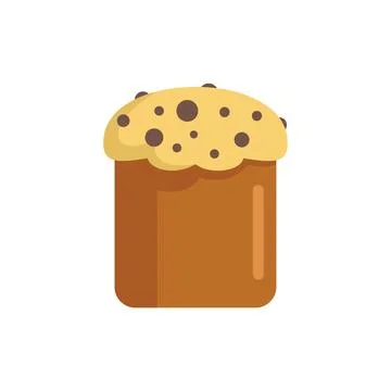 Easter bread with chocolate chips minimalist illustration icon Stock Illustration