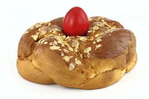 Easter bread isolated on white Stock Photos