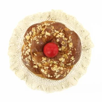 Easter bread isolated on white Stock Photos