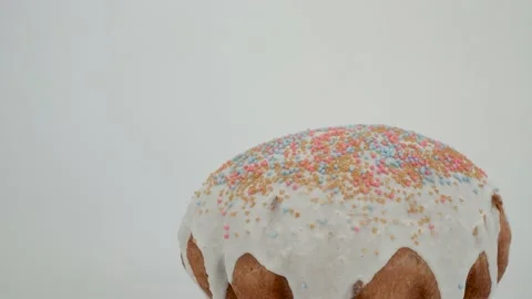 Easter bread on the white background. moving in a circle. Stock Footage 150718299