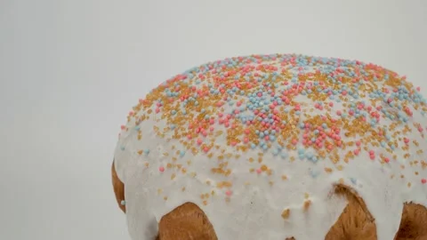 Easter bread on the white background. moving in a circle. Stock Footage 151373871