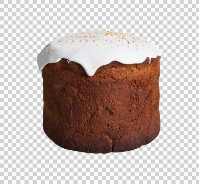 Easter Bread with White Icing and Colorful Sprinkles Isolated PNG, festive sweet Foto stock