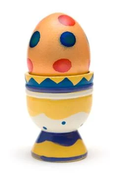 Easter Breakfast Egg Isolated on a White Background Stockfoto's