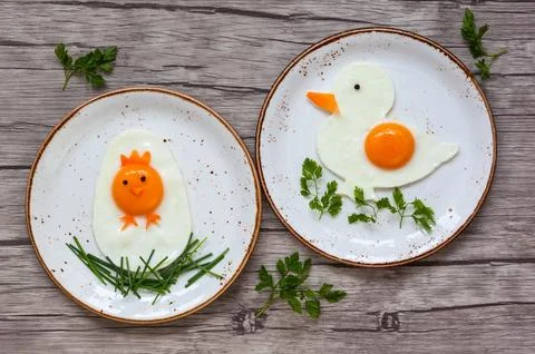 Easter breakfast for kids Stock Photos