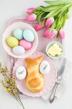 Easter breakfast table Foto stock