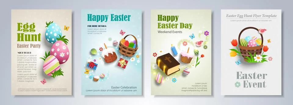 Easter brochure template Stock Illustration