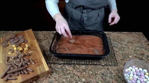 Easter Brownie Baking Realtime Stock Footage 150278006
