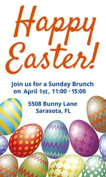 Easter Brunch invitation card Stock Illustration