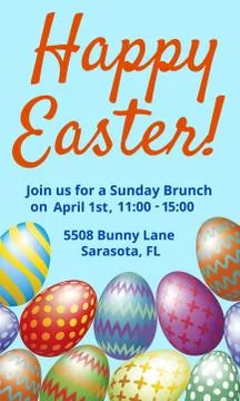 Easter Brunch invitation card Stock Illustration