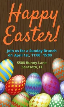 Easter Brunch invitation card Illustrazione stock