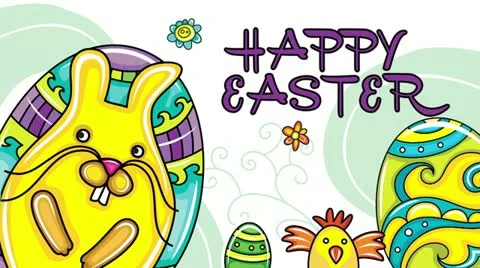 Easter bunch. Happy Easter 2016 title and Alpha matte. Video stock 21880083