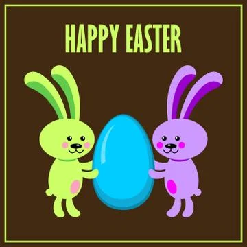 Easter bunnies. card Stock Illustration