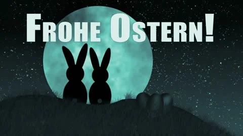 Easter Bunnies. Frohe Ostern. Stock Footage