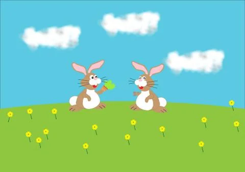 Easter bunnies Stock-Illustration