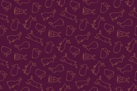 Easter bunnies seamless pattern Stock Illustration