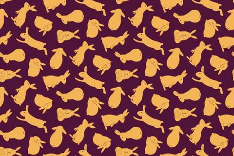 Easter bunnies seamless pattern イラスト素材