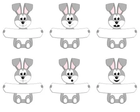 Easter bunnies set Stock Illustration