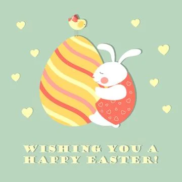 Easter bunny and easter egg Stock Illustration