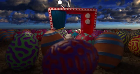 Easter Bunny and Easter Eggs Video stock 277684918